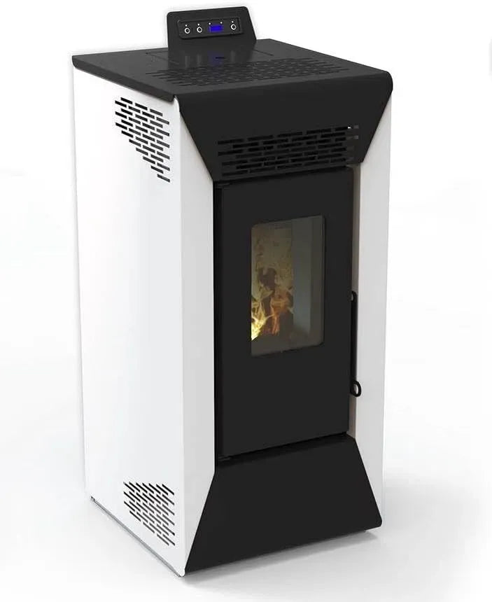 Stufa a pellet canalizzata wifi Courmayeur 8,74 kw Bianco