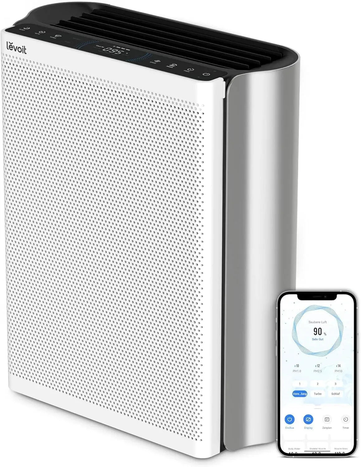 Purificatore d'aria, 612 m³/h, depuratore d'aria, Sensor, Levoit Purificatore d'Aria Smart con Sensor a 3 Canali