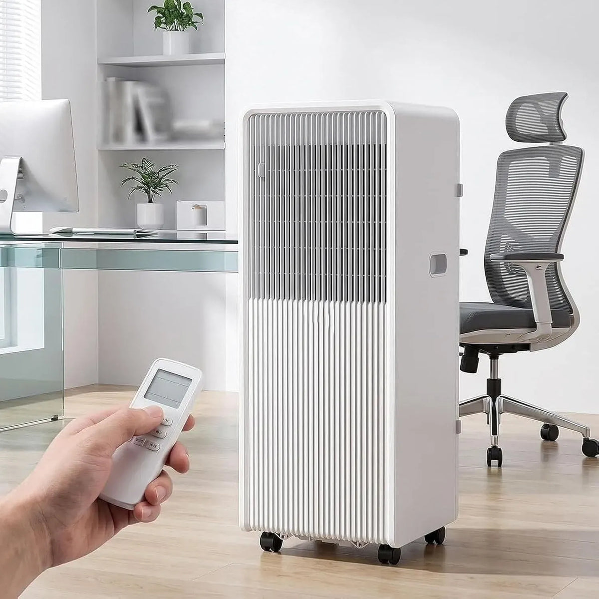 Condizionatore 24H, portatile, timer, AC Smart per Ambienti Fino a 350 Sq Ft, 10000 Btu, Spina UK Standard B