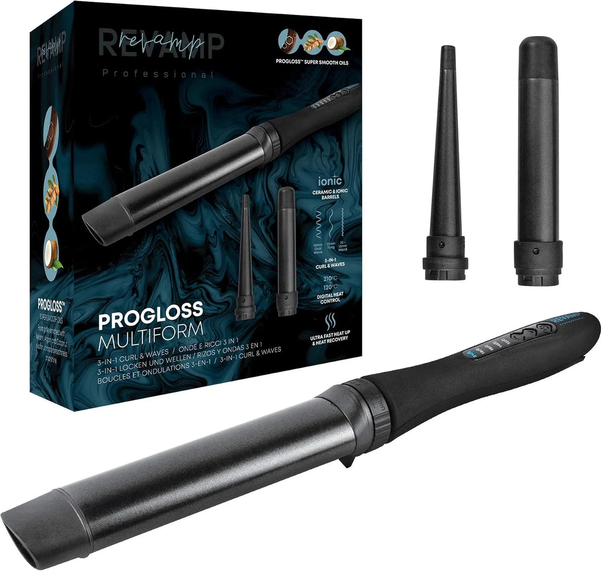 Onde e Ricci, Progloss Multiform Arricciacapelli 3 in 1, Nero