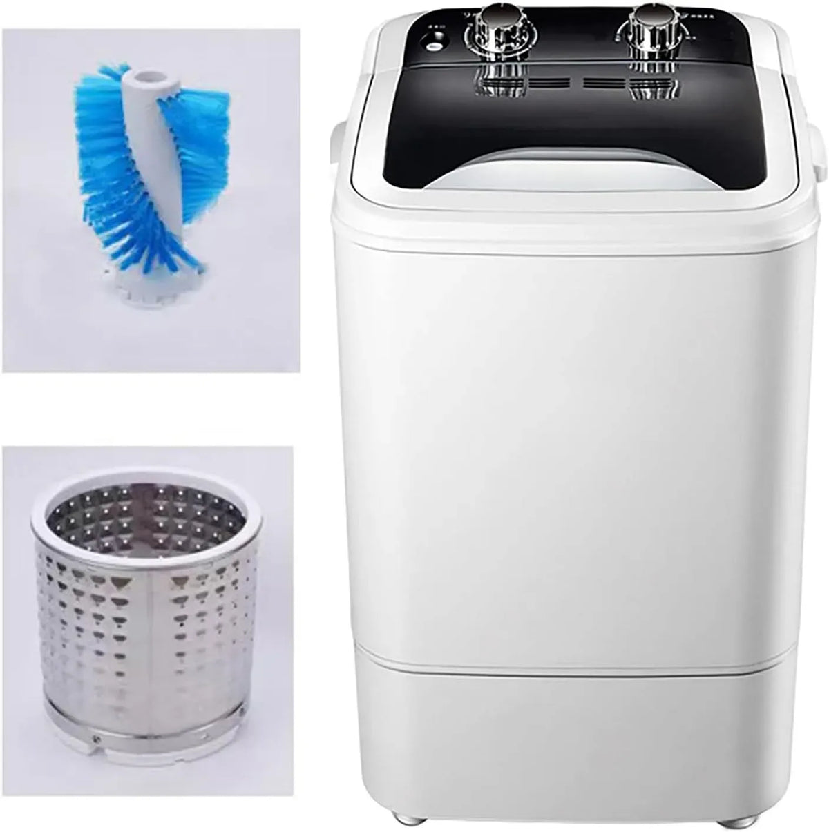 Lavatrice, 260 W, 3 programmi, 7,5 kg, portatile, Ideale per Appartamenti e Campeggio, 3 Funzioni per Scarpe e Vestiti