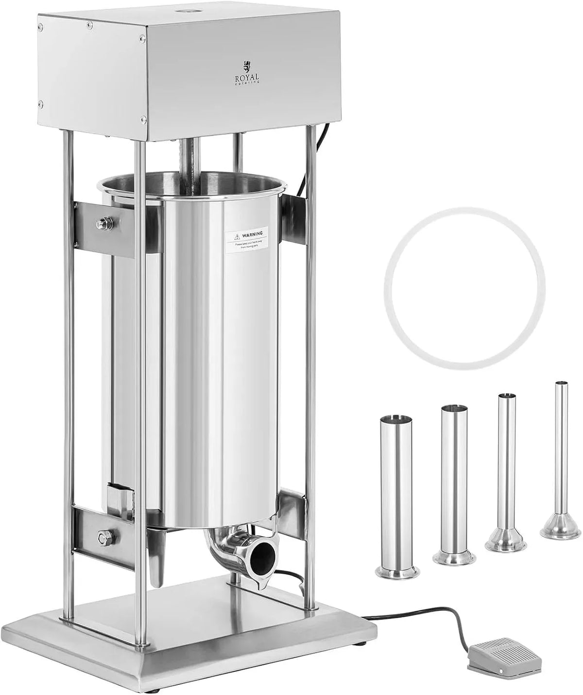Royal Catering Insaccatrice elettrica 25 L dotato di 4 cilindri Insaccatrice Legatrice manuale per salsicce Insaccatrice elettrica per salsicce