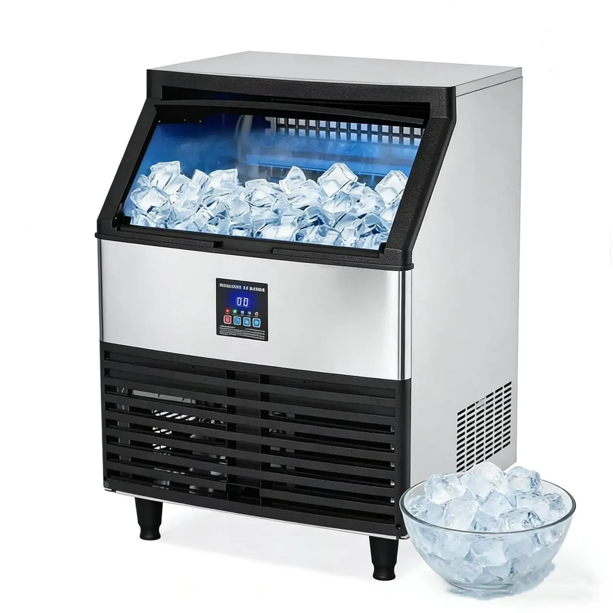 W 120 KG/24 Macchina per ghiaccio, macchina da caffè elettrica, 500 W, portatile, industriale, display LCD, professionale