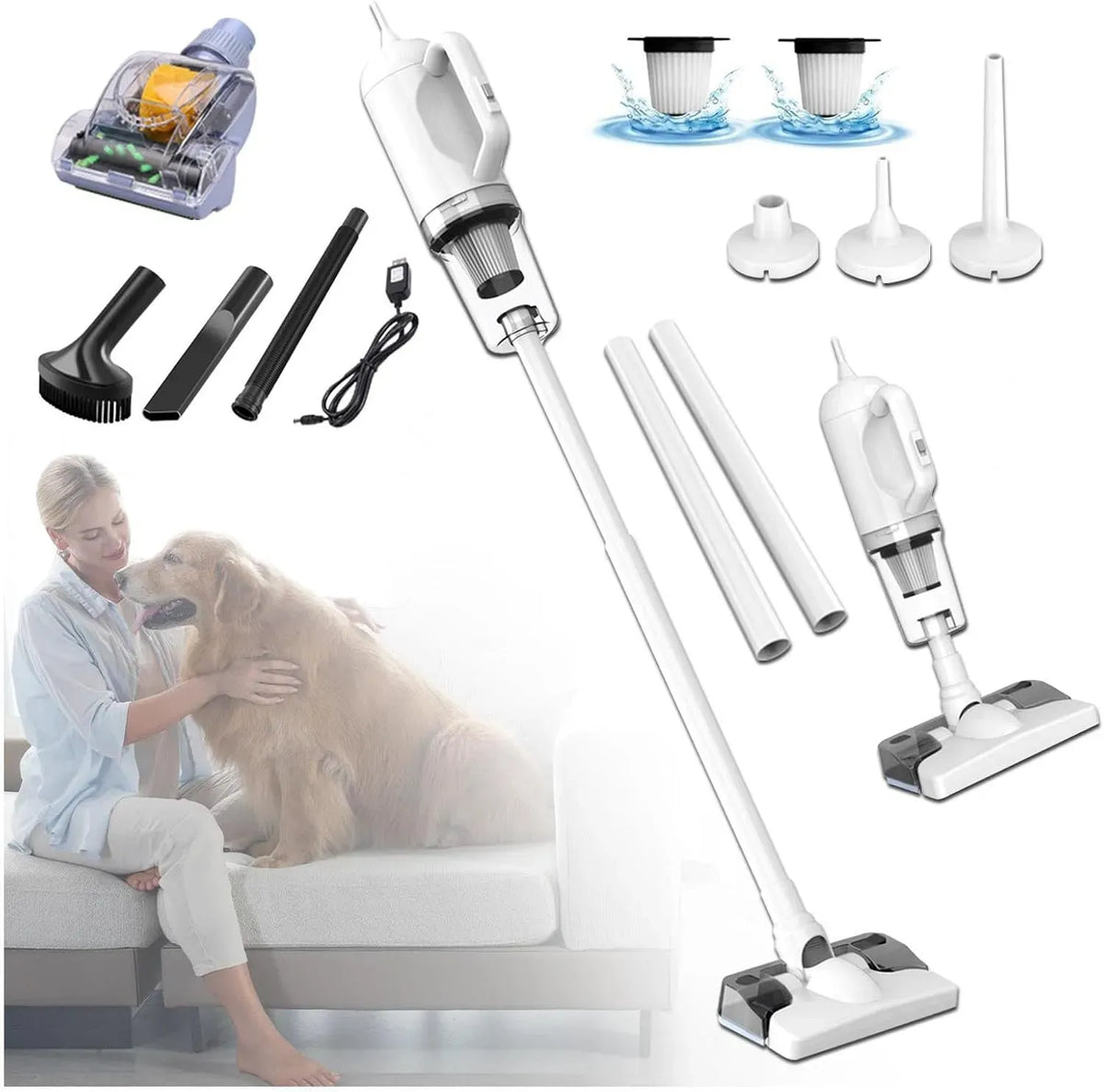 lavapavimenti elettrico, Batteria, portatile, vapore, senza fili, per Pulizia Domestica/Capelli/Polvere/Lavapavimenti