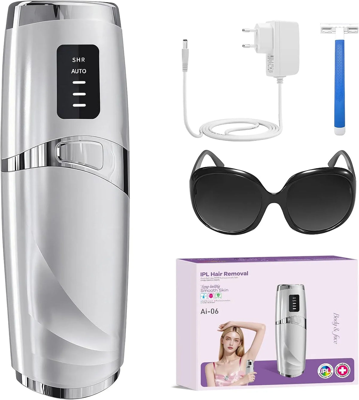 epilatore elettrico da donna, 3 livelli, per Donna e Uomo