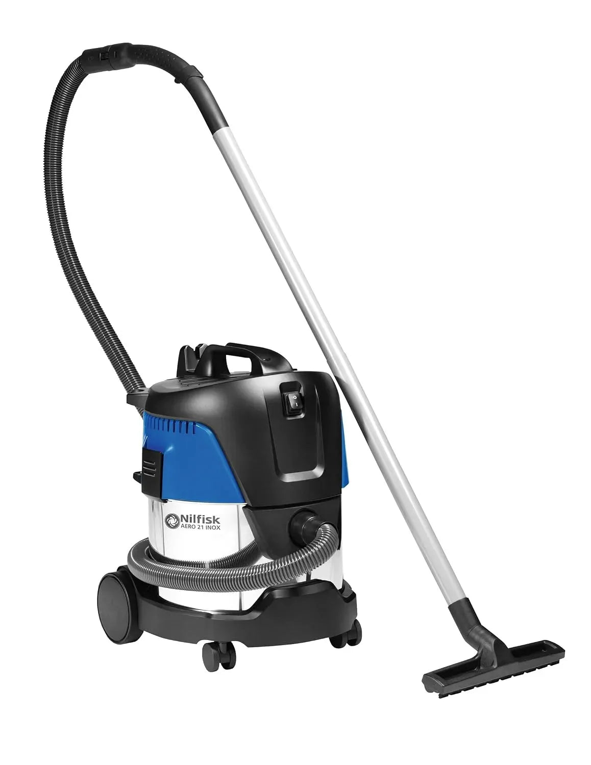 Aspirapolvere, 1250 W, 230 V, acciaio inox, nero