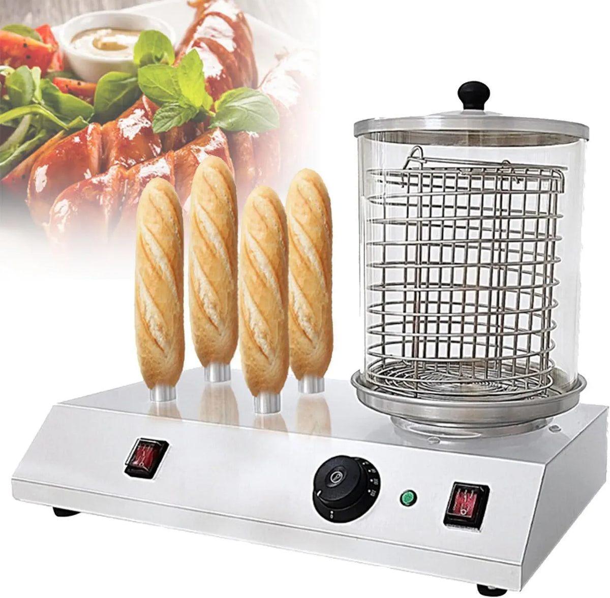 Macchina per Hot, piastra per panini e sandwich, vapore, 2 zone di temperatura, funzione riscaldante