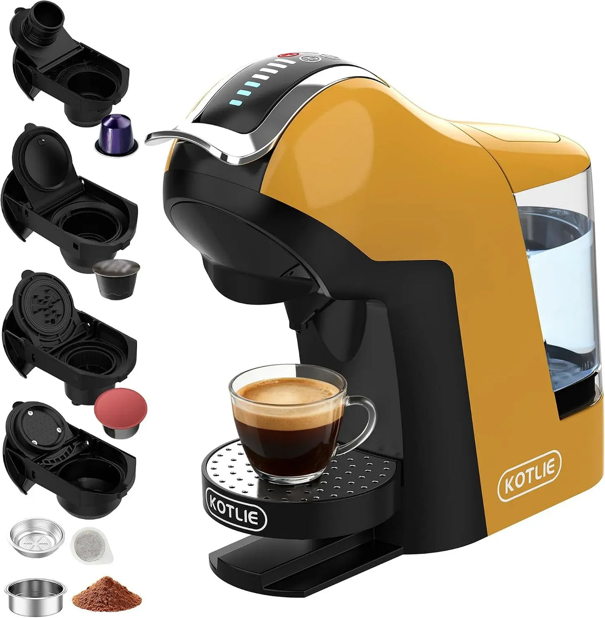 Macchina da caffè, 1 L, KOTLIE EM-308B, ampio serbatoio, 7 livelli di acqua, 3 tempi, 1 L serbatoio acqua