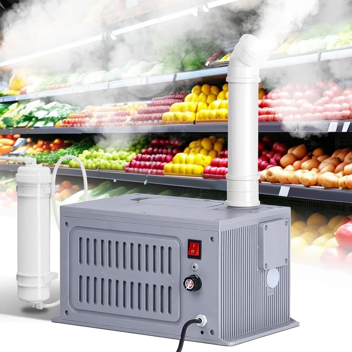 3kg/H industriale commerciale, agricolo ad ultrasuoni per grandi stanze con uscita nebbia regolabile Spruzzatore di raffreddamento automatico della