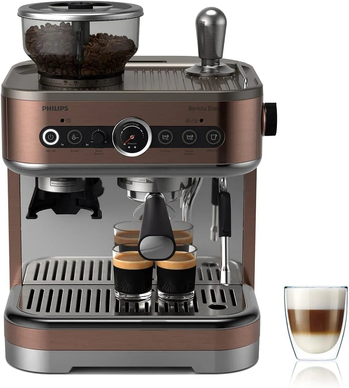 Philips Macchina per espresso, pannello IPS, acciaio inox, 280g