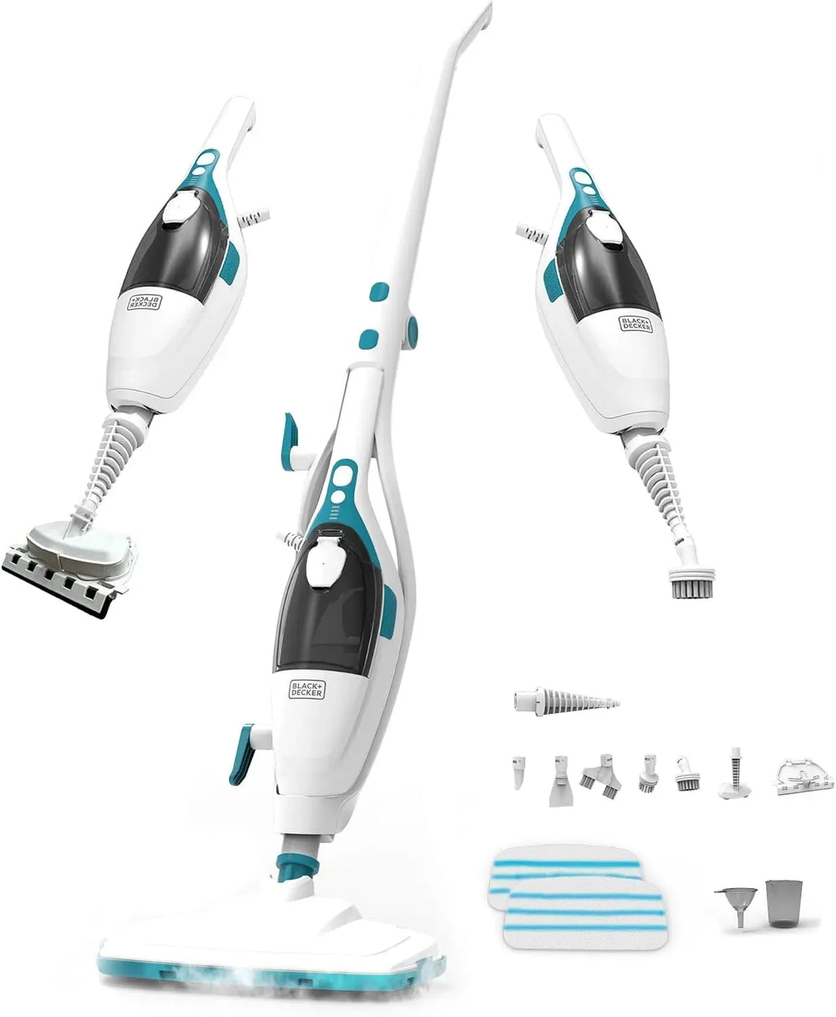 Black+Decker Mop a vapore 2 in 1, nero