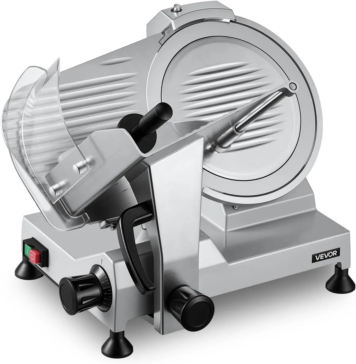 VEVOR Affettatrice, affettatrice per alimenti, 320 W, 15 mm, 300 mm, acciaio inox, per Carne
