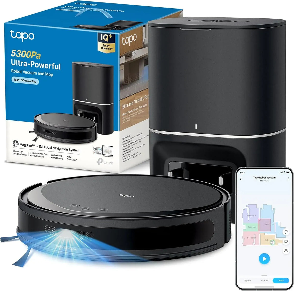 Google RV20 Robot aspirapolvere, 3 L, app, Google Assistant, Alexa e Siri, Navigazione LiDAR MagSlim, Design Ultra Compatto 83mm