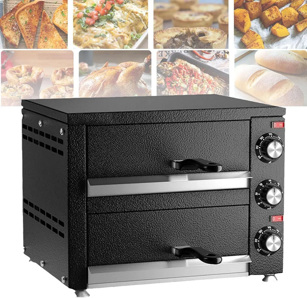 Forno elettrico per pizza, timer, professionale, ristoranti, acciaio inox