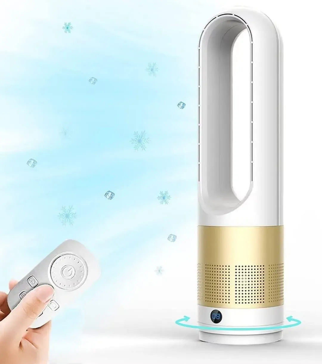 Ventilatore, 40 W, portatile, timer, oscillazione, oscillazione 80°, display a LED, raffreddamento a vento naturale da 40 W, 8 velocità