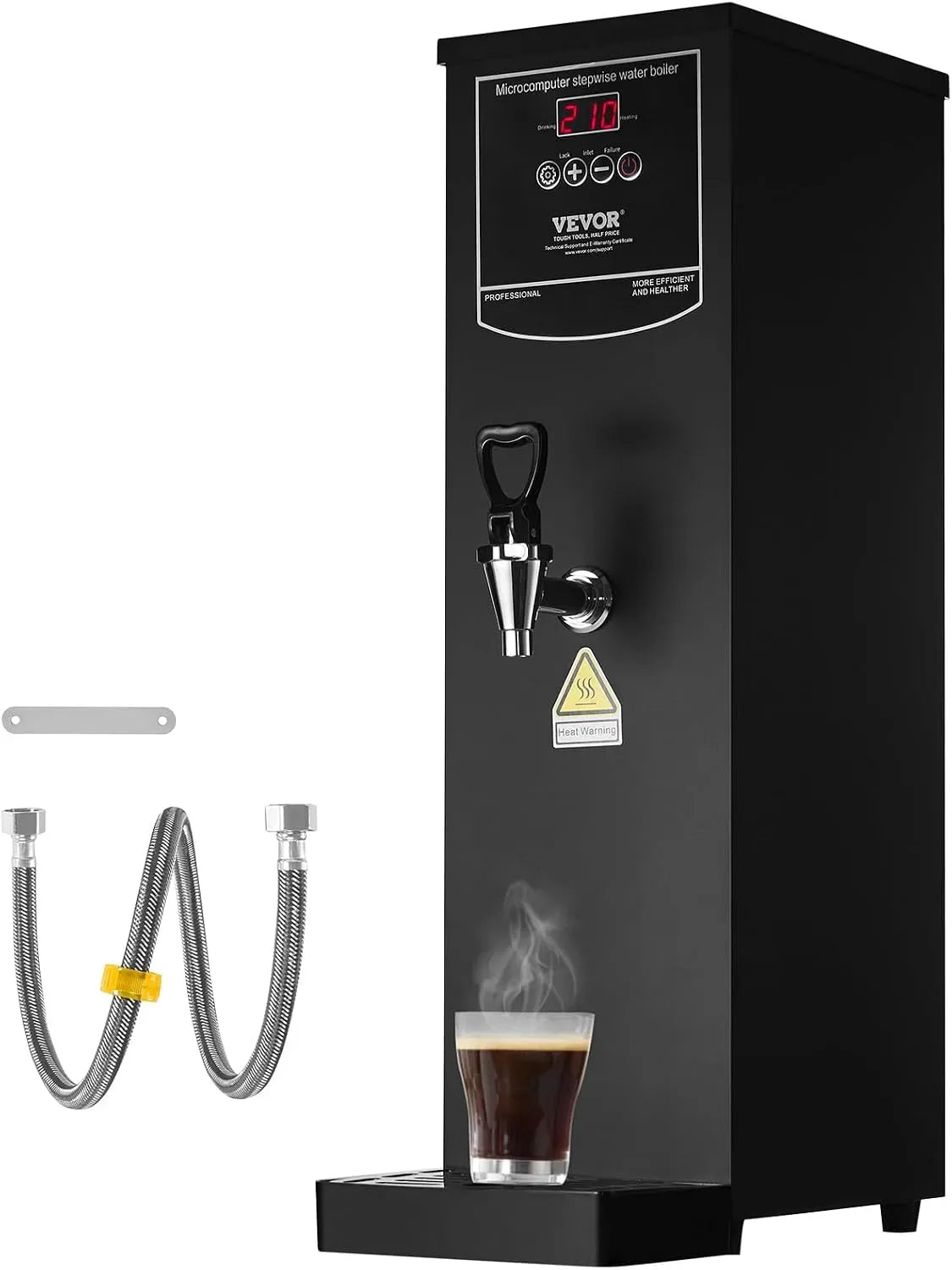 VEVOR Bollitore elettrico, 15 L, 40 a 99 °C, professionale, ristoranti, ristorazione, acciaio inox, Bar Ristorante Ufficio Catering Buffet