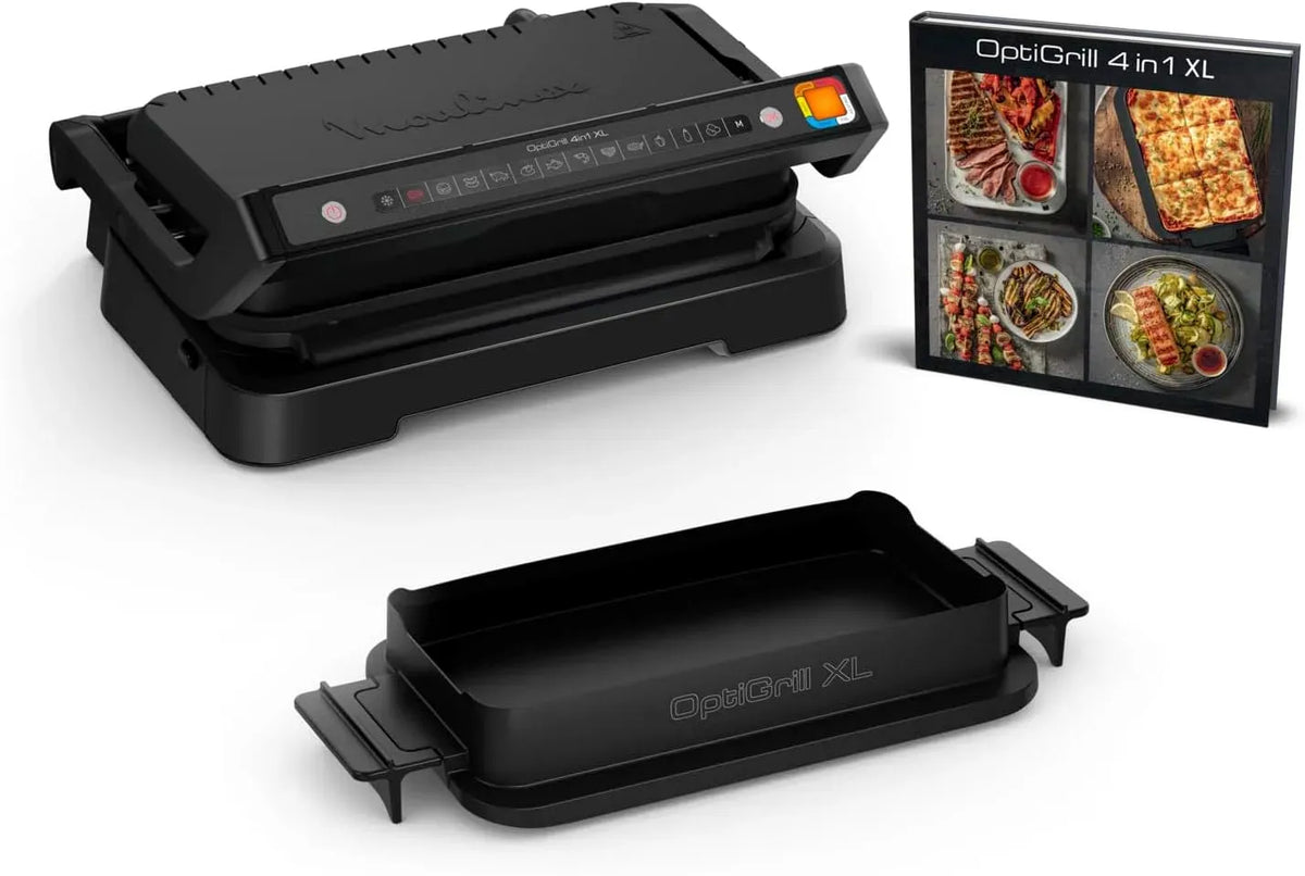Moulinex 4in1 GI7848 Forno elettrico, 12 programmi, grill, Optigrill XL, Piastre Antiaderenti, Capacità 6-8 Persone