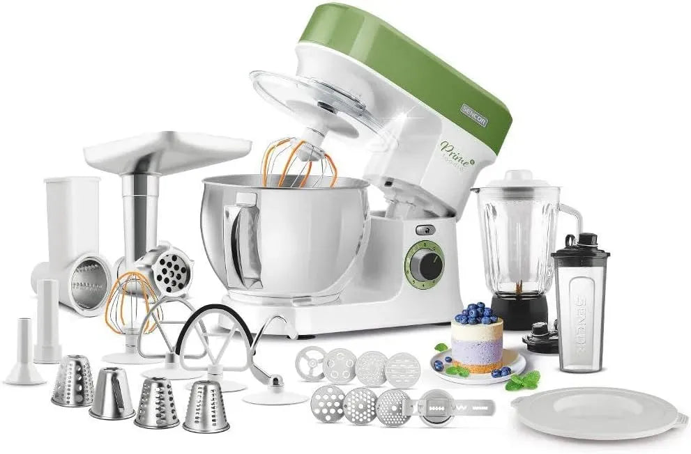 Robot da cucina, 1200 W, 2 programmi, illuminazione LED, verde, Pulsante e 2 programmi NutriSmart, 6 Velocità, Verde 3780