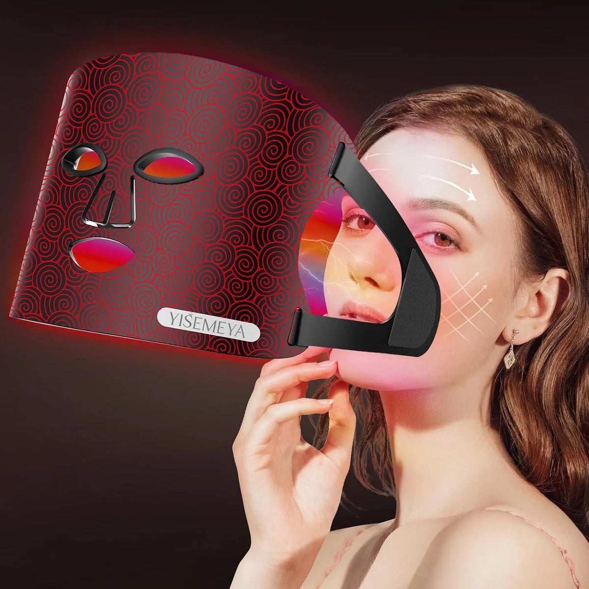in silicone, EMS, per dispositivi per la cura della casa per ogni, 4 colori, Maschera di bellezza per terapia con luce a LED, per la cura della pelle