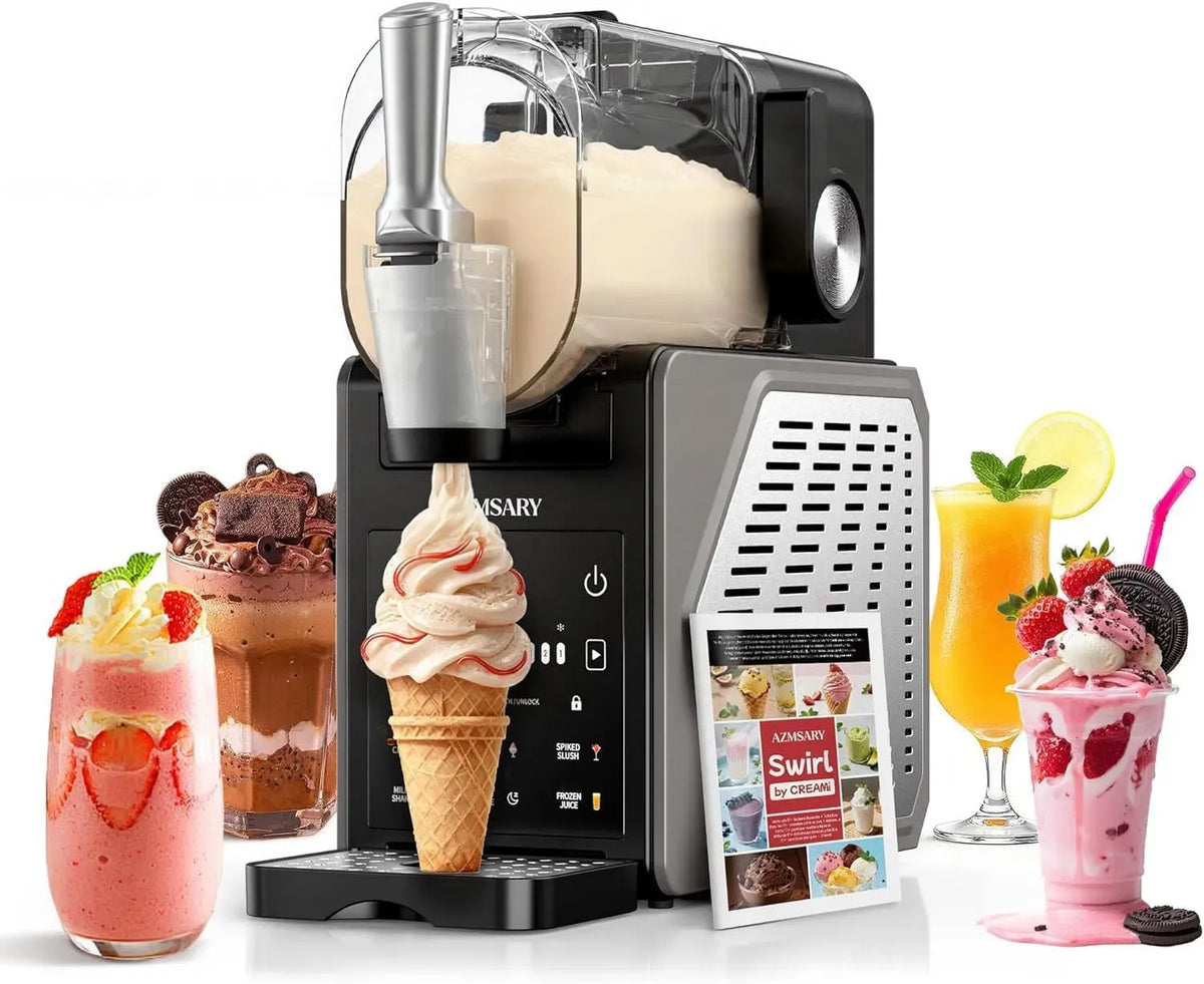 Macchina per Slushie, macchina per gelato e sorbetto, 2,5 L, 6 programmi, nero