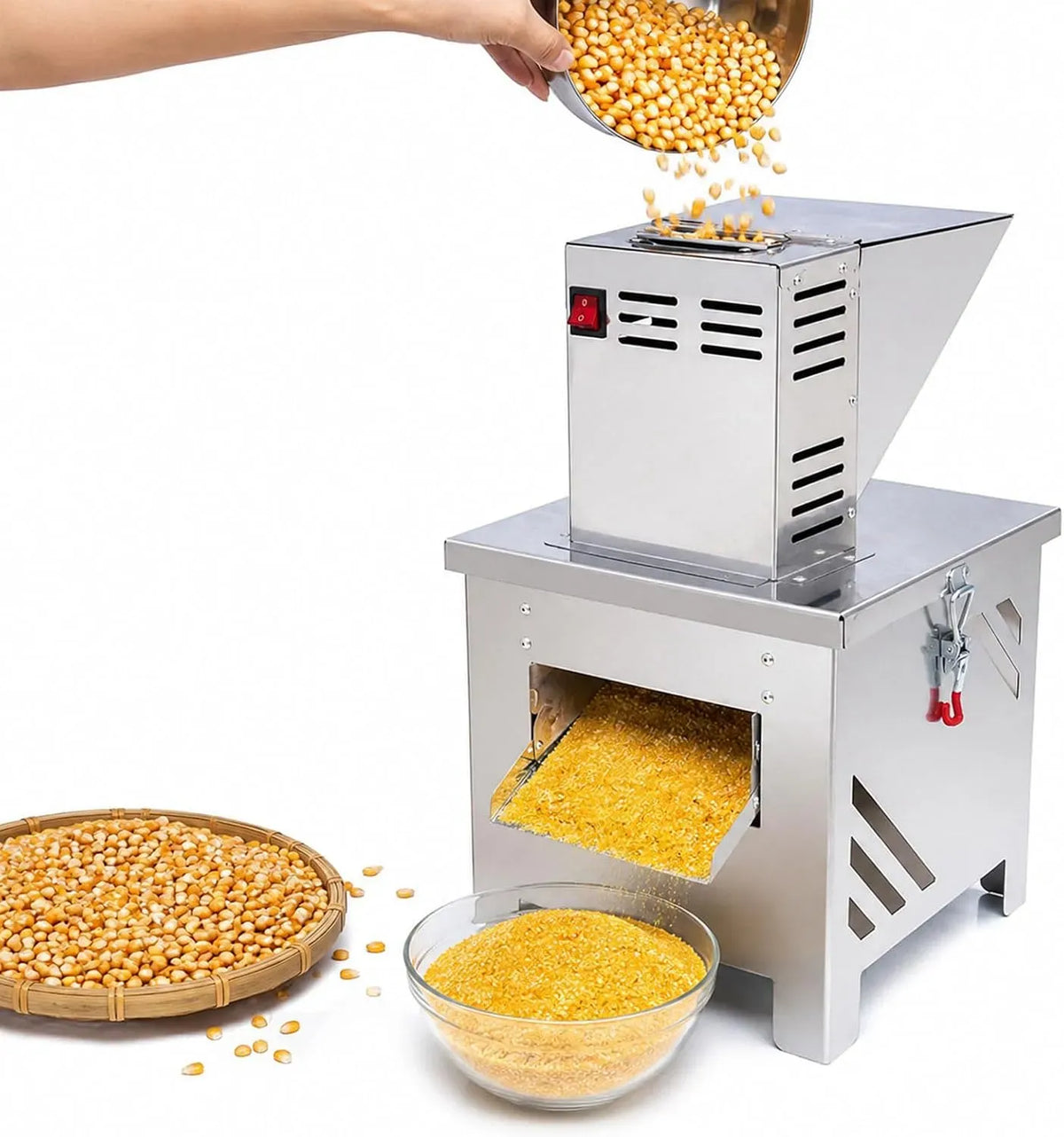Mulino, macinatore elettrico, acciaio inox, per Cereali