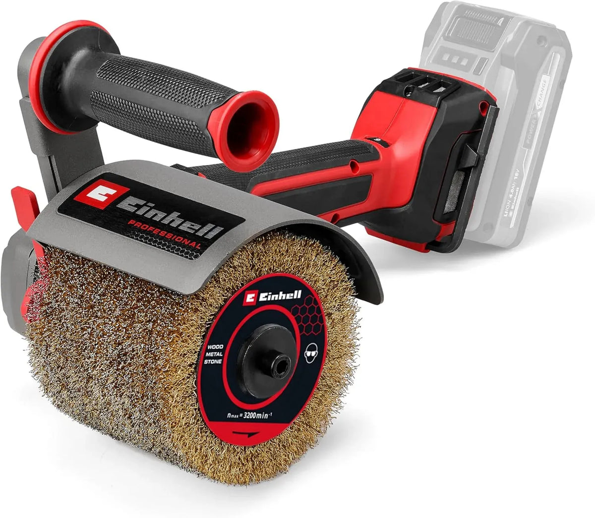Einhell BR 18 Levigatrice, spazzola, batteria, 1300 W, 18 V, 120 mm, per spazzole da 120 mm