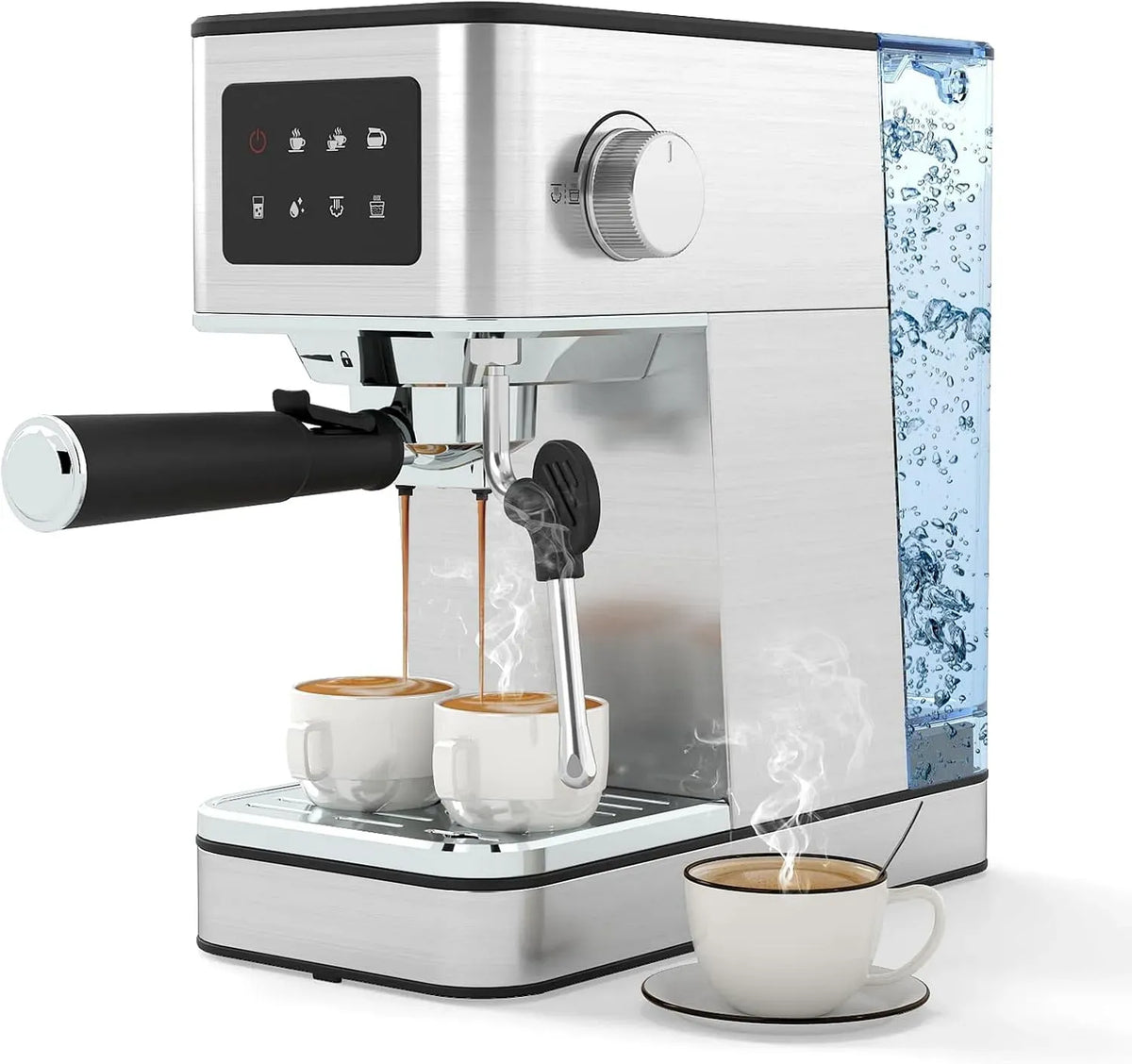 Macchina da caffè automatica, 26 x 21 x 28 cm, COSTWAY, acciaio inox
