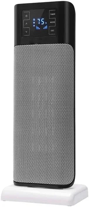 Ventilatore, 17x22x58cm, touch, nero, Stufa Elettrica Oscillante con Pannello di Controllo Touch