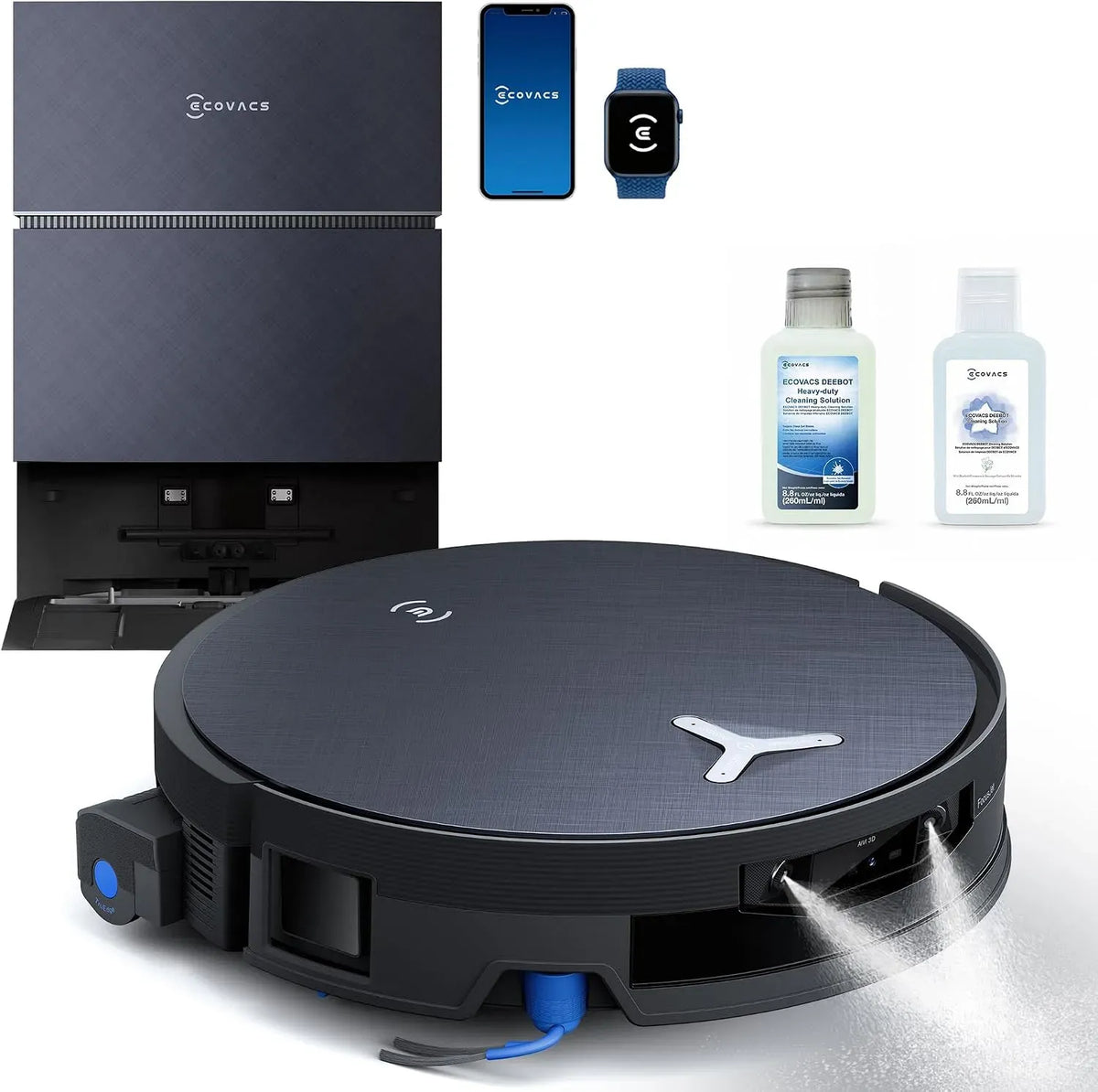Robot aspirapolvere, ECOVACS DEEBOT X12, Boost, effetto 3D, ricarica PowerBoost GaN, OZMO Roller 2, Navigazione 3D AIVI, 0 Mop