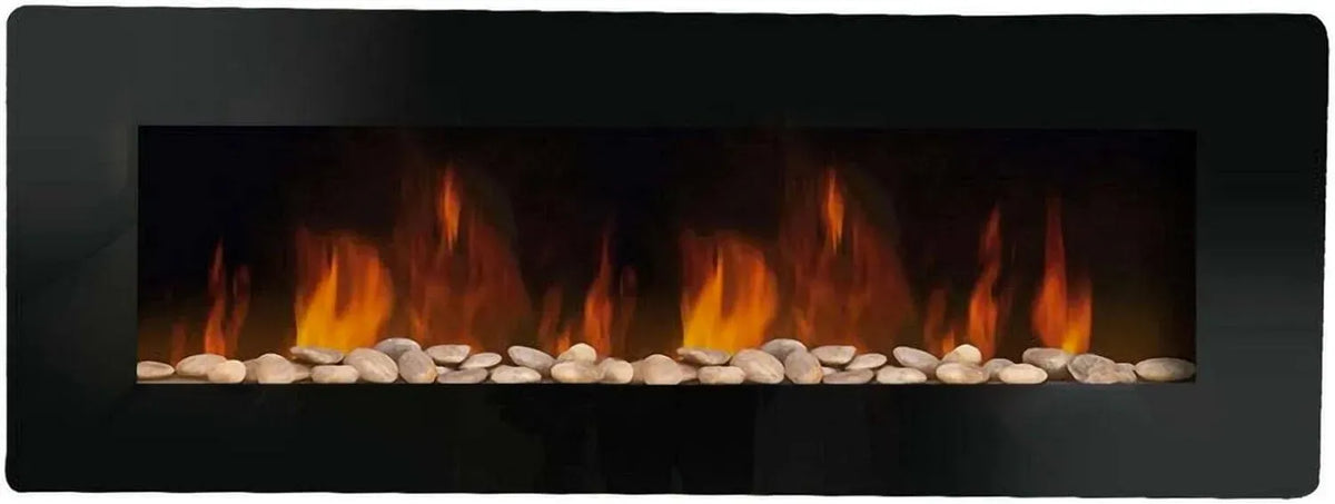 h50 Stufa elettrica, Dmora Camino Elettrico Dtamburin, 11x127 cm, Focolare Elettrico a Parete, Caminetto Moderno