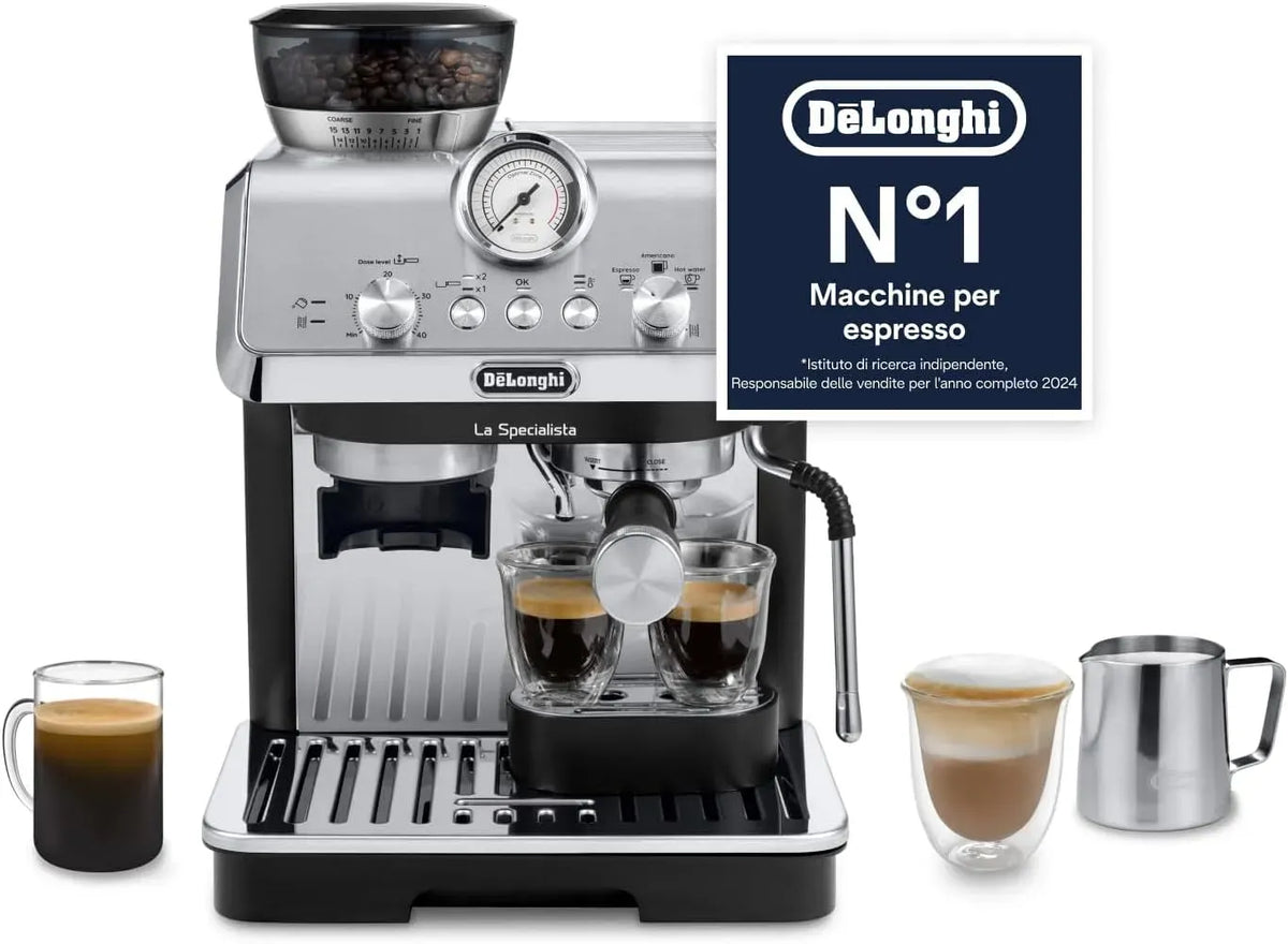 De'Longhi EC9155.MB Macchina da caffè, incluso KIT BARISTA, 3 Ricette Preimpostate, 8 Livelli di Macinazione