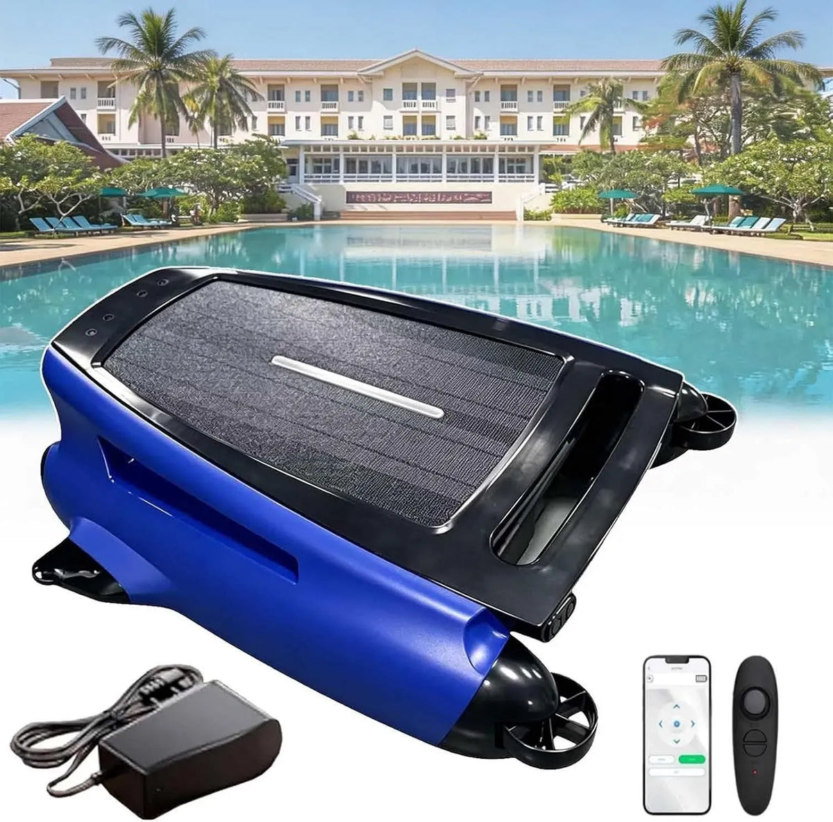 5200mAh Copertura, pulitore, Batteria, Robot, robot pulitore per piscina, senza fili, blu