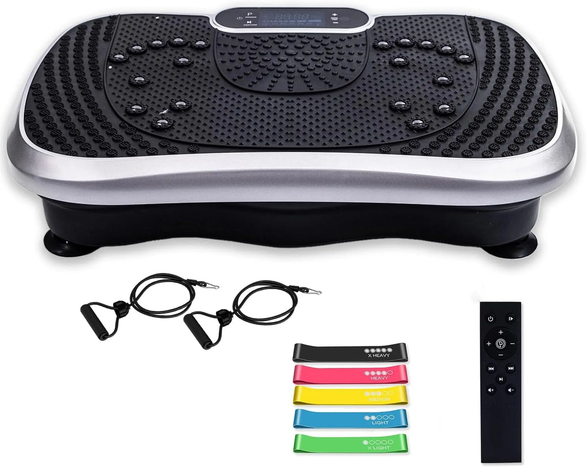 Altoparlante, Bluetooth, Pedana Fitness Oscillante con 5 Elastici Fitness