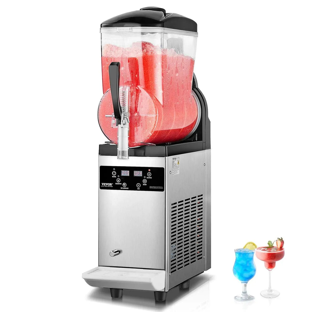 VEVOR Macchina per Frullati, Macchina per Bevande, 12 L, ampio serbatoio, professionale, acciaio inox, per Bevande Ghiacciate Fredde Commerciale