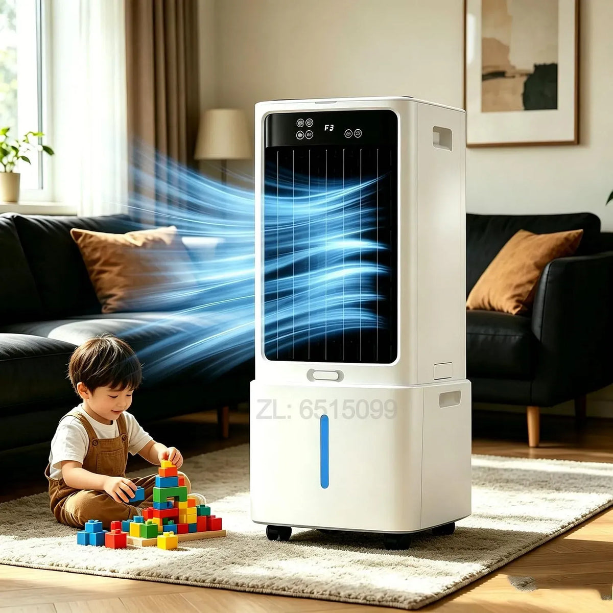 Touch Control e Ionizzatore Telecomando, 50W Funzione Freddo/Caldo e Telecomando –, dotato di Tanica 12L, timer da 12 ore, 3 velocità <45 dB