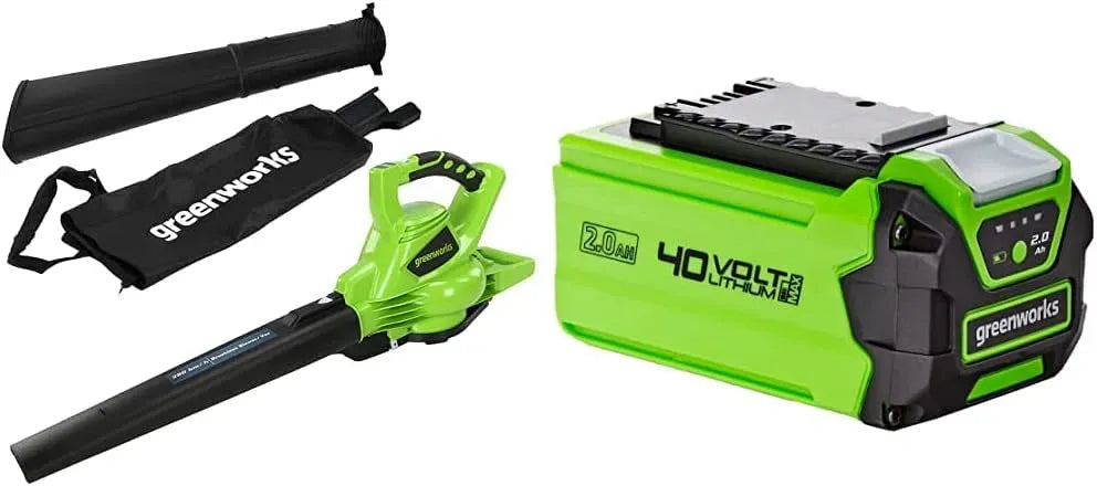 GD40BV 280km/h Batteria, Motore, 45 L, 9,63 m, per Foglie, Greenworks