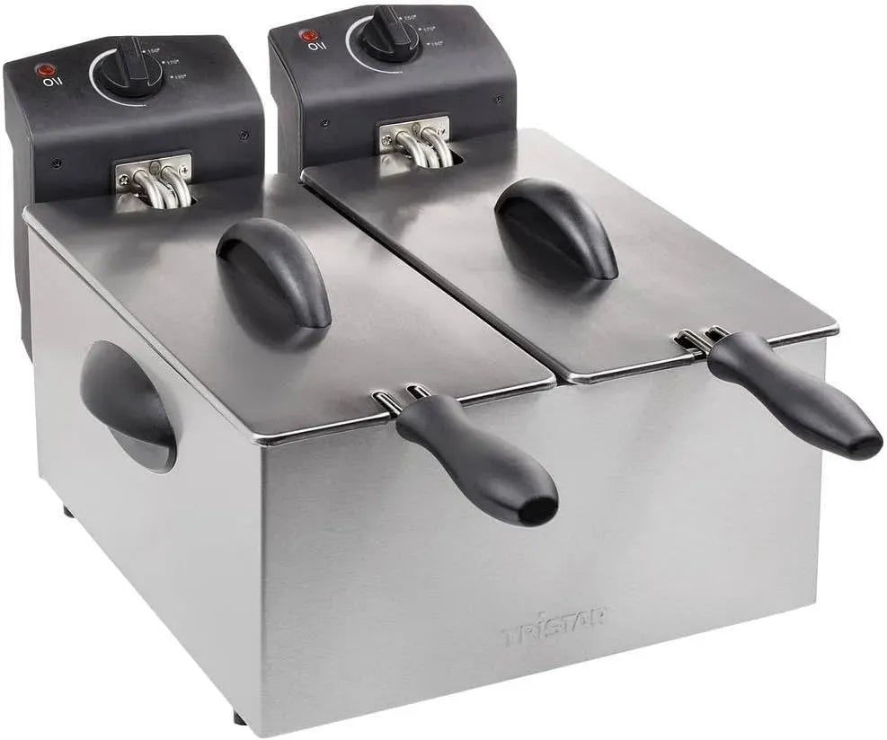 FR-6937 2 x 1800 watt, 6 litri, Tristar Friggitrice doppia in acciaio inossidabile, dotato di funzione zona fredda e livello di riscaldamento