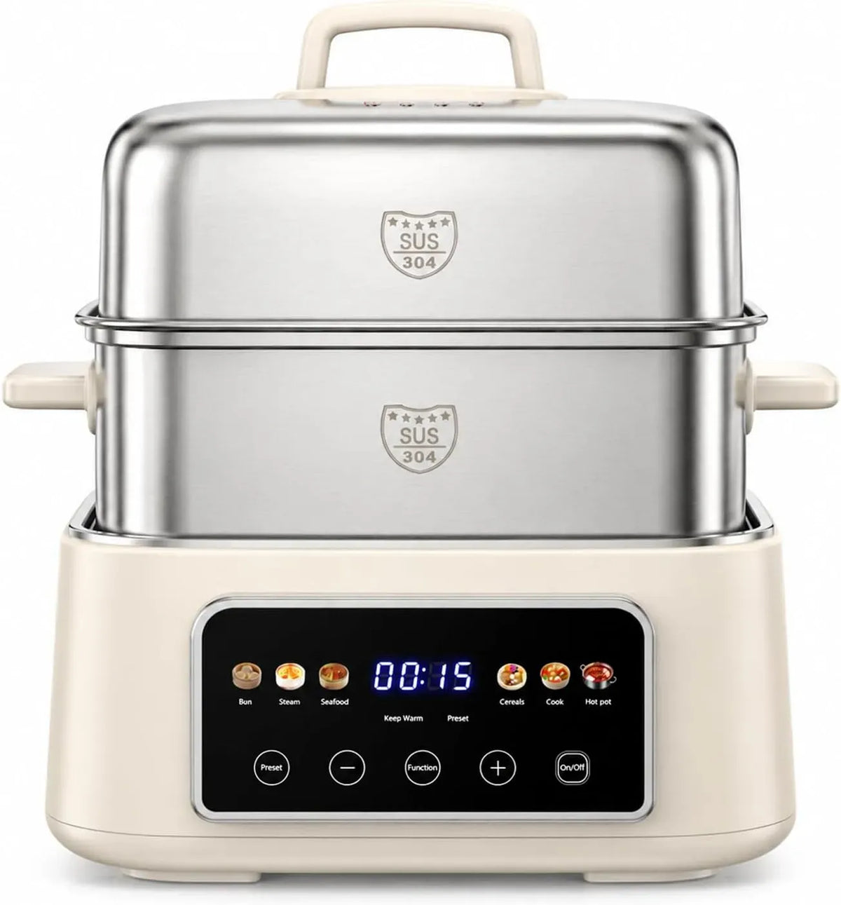 Fulgutonit Vaporiera elettrica in acciaio inox 304, 12,5 l