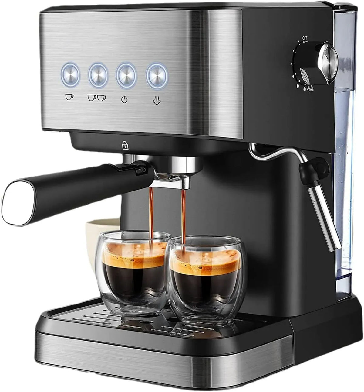Montalatte, 1,5 L, 1050 W, cappuccinatore, ampio serbatoio, professionale, rimovibile, cappuccino, serbatoio dell'acqua rimovibile da 1,5 l