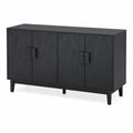 Credenza in MDF Nero con Motivo Geometrico