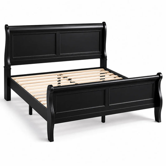 Letto Matrimoniale in Legno Nero 200x160 cm