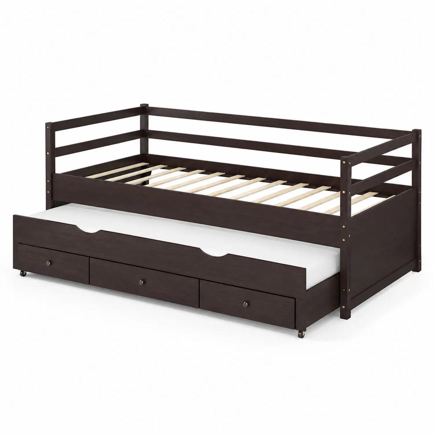 Letto singolo con letto estraibile in legno di Pino Marrone