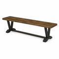 Panca Rettangolare in Legno e Metallo 180x35x45 cm