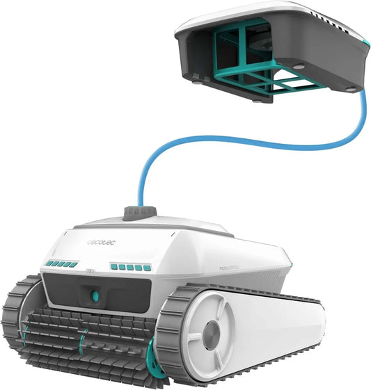 Cecotec Robot Pulitore Piscina Conga Pooldroid 10000 con TotalClean e AquaSkater, Fino a 300 m², Autonomia 150 Min, Serbatoio 4L, Controllo App