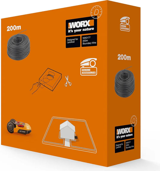 Cavo Perimetrale WORX WA0177 per Robot Tagliaerba Landroid, 200m, Nero