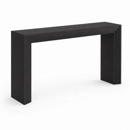 Consolle in Legno Nero 130x35x80 cm