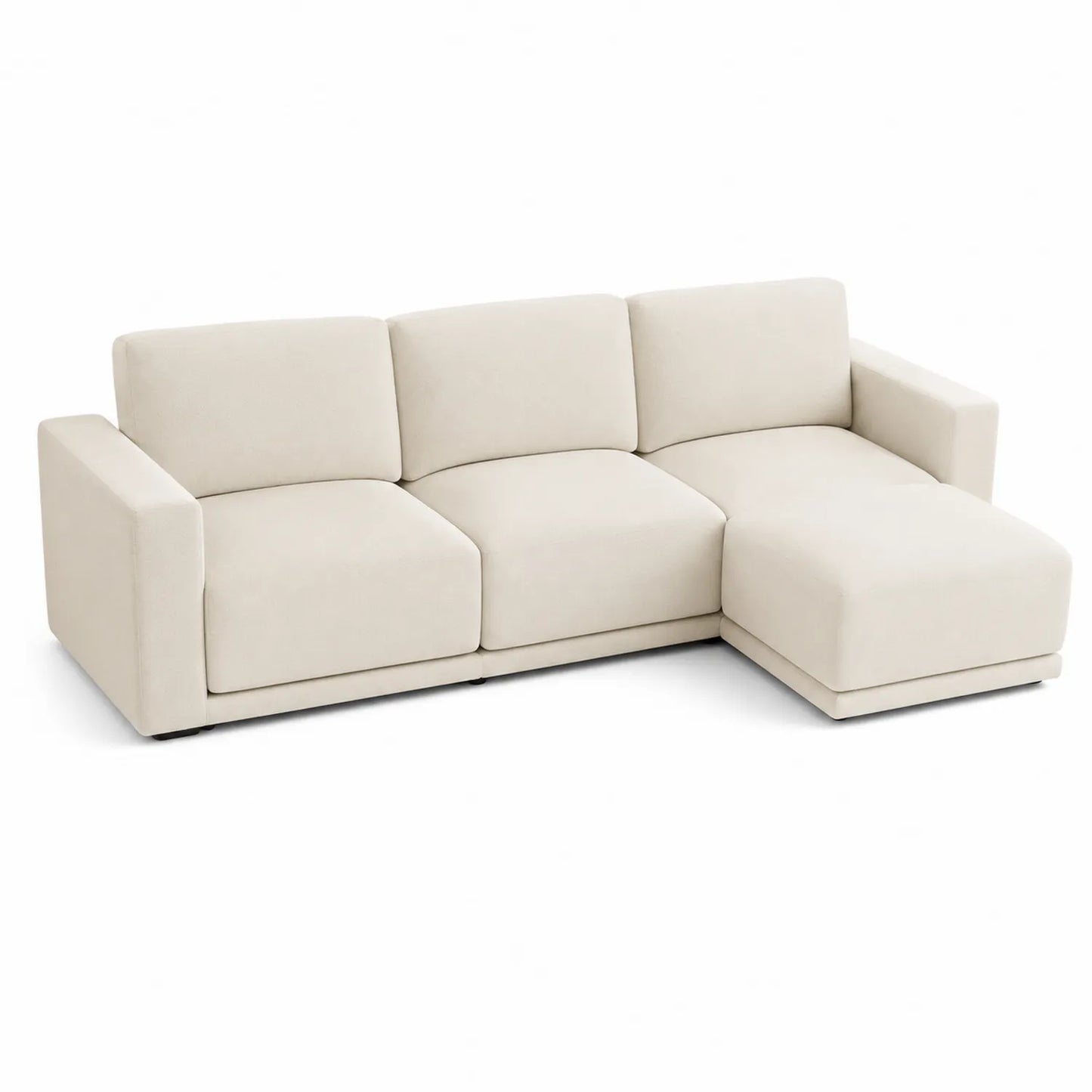 Divano angolare a 3 posti in tessuto con chaise longue