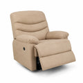 Poltrona reclinabile in microfibra beige con poggiapiedi regolabile