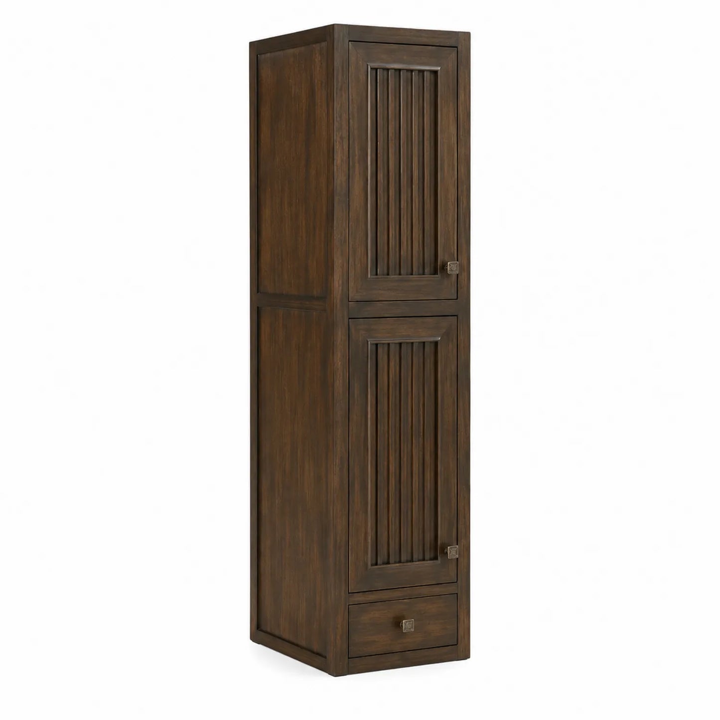 Armadio in Legno Massello con Due Ante e Cassetto