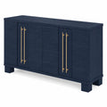 Credenza in MDF Blu con Maniglie in Metallo Dorato
